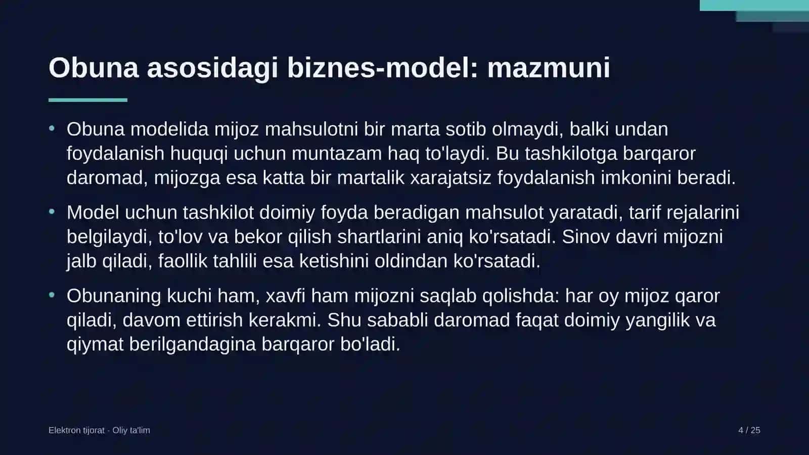 Dilerlik tarmoqlarida obuna asosidagi biznes-model 4