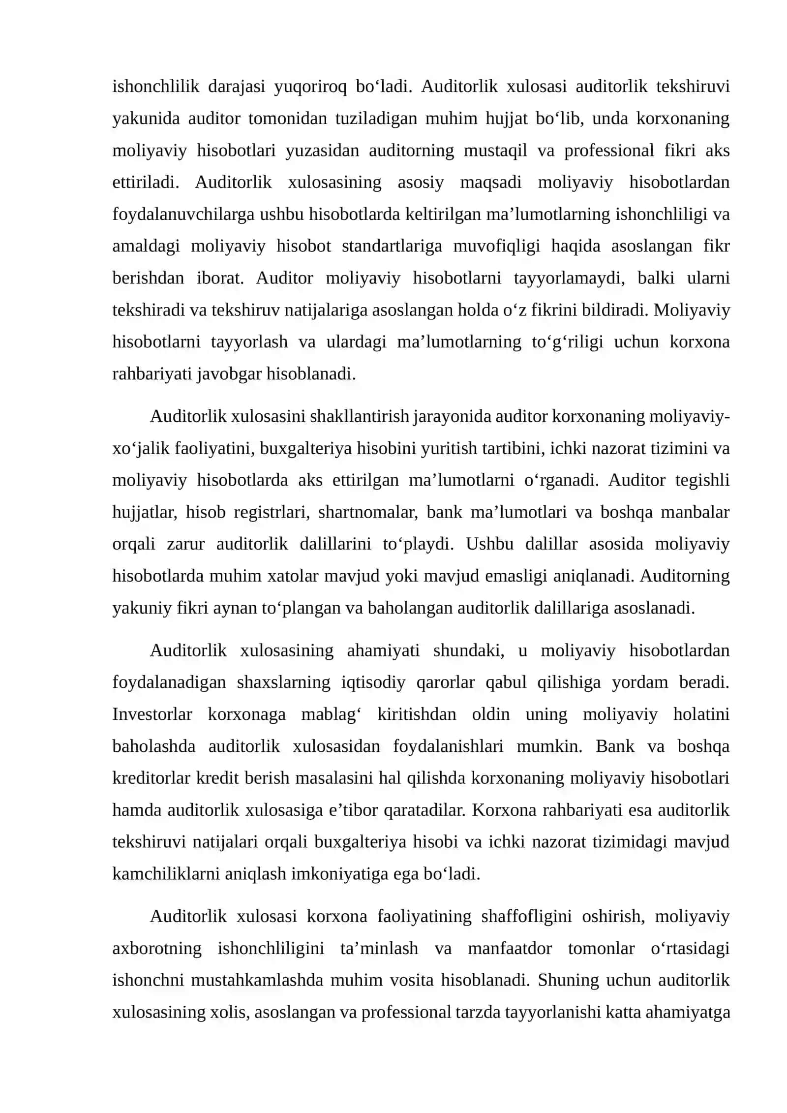 MOLIYAVIY HISOBOT BO‘YICHA AUDITORLIK XULOSALARI 4
