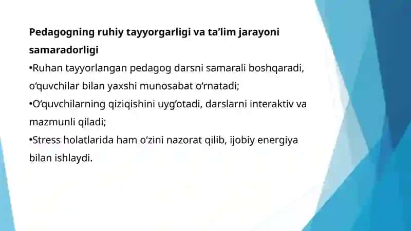 Pedagogning Pedagogik Jarayonlarga Ruhan Tayyorlanish 4