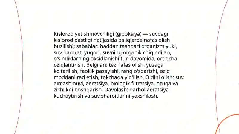 Baliqlarning yuqumsiz kasalliklari 4