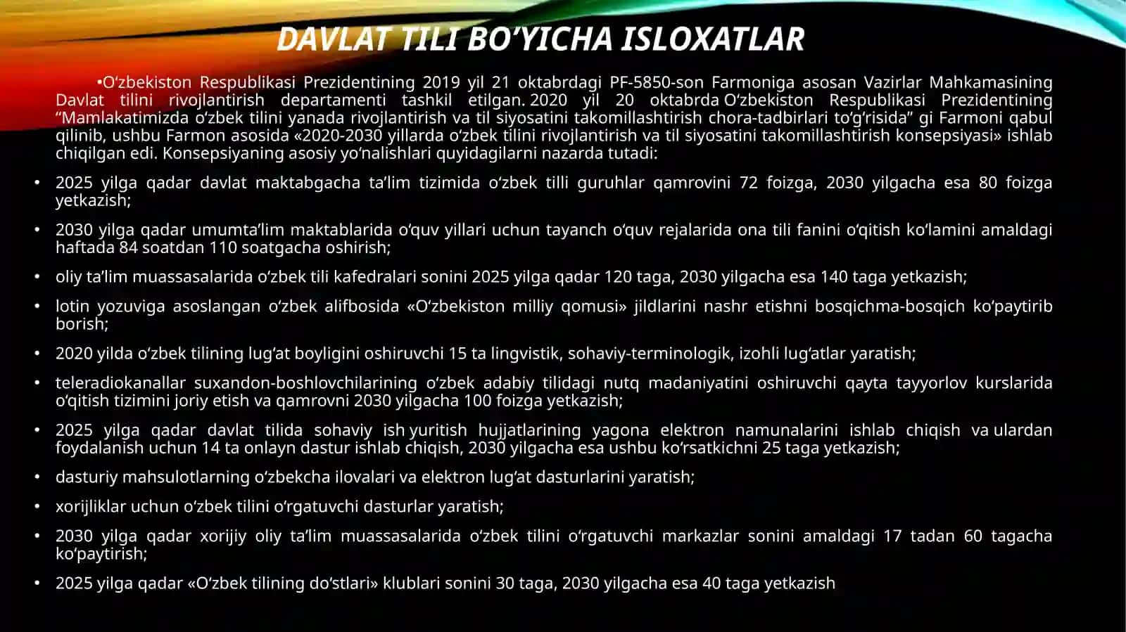 Davlat tili haqida: qonun va uning ijrosi: muammolar yechimlar 4