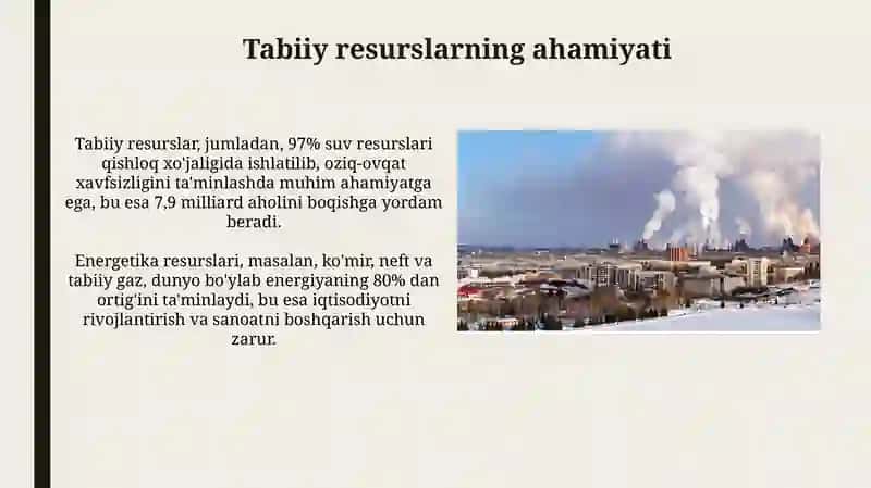 Tabiiy Resurslardan Oqilona Foydalanish 4
