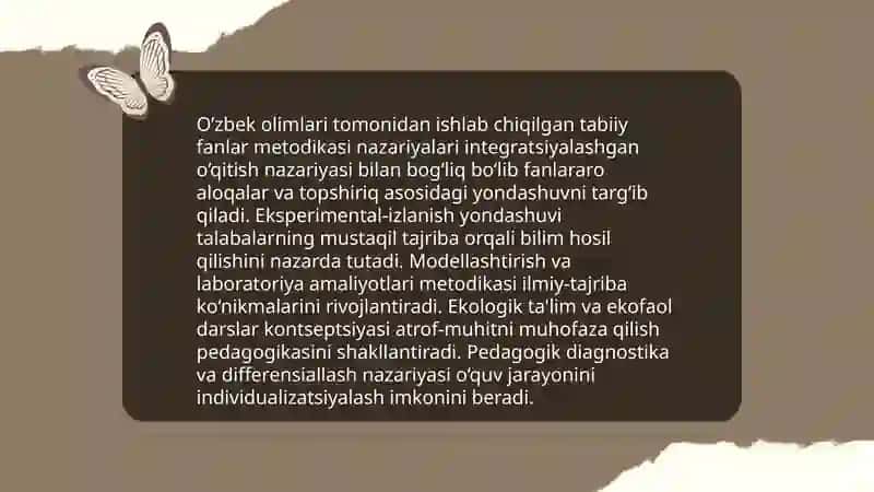 Tabiiy fanlar nazariyasi va metodikasi faniga xissa qo’shgan o’zbek olimlari 4