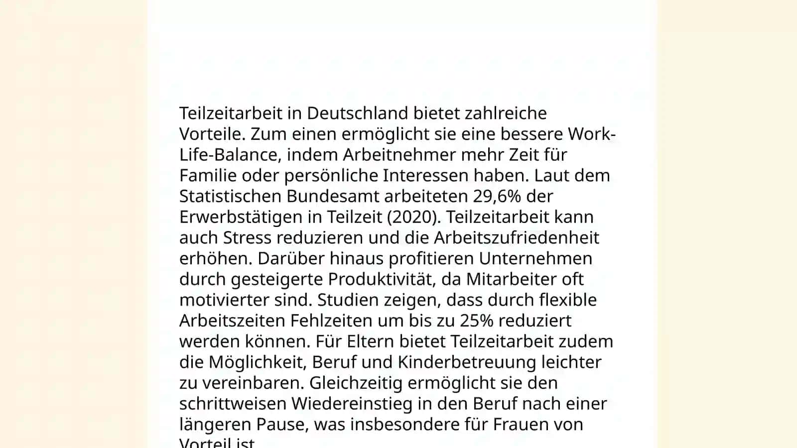 Teilzeitarbeit in Deutschland 4