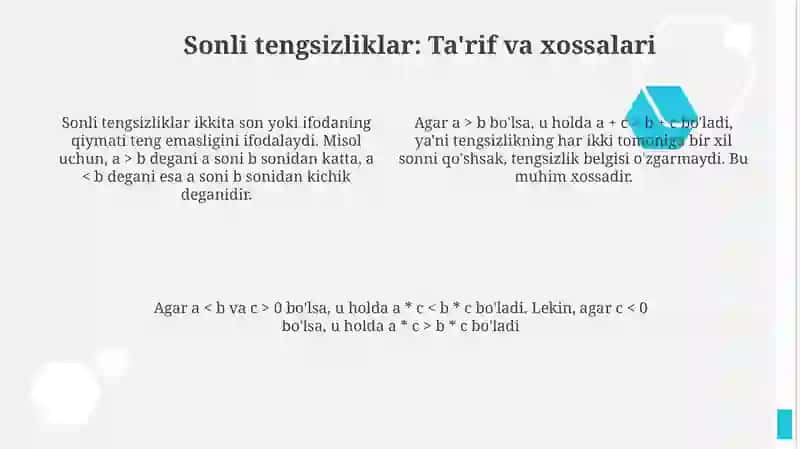 Sonli tenglik va tengsizlik 4