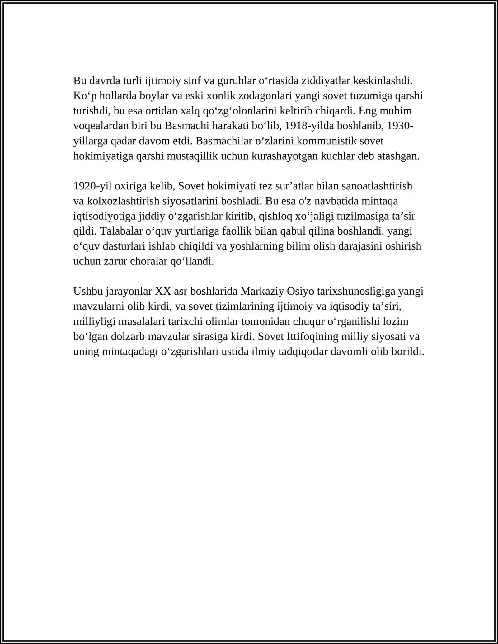 XX asr boshlarida Markaziy Osiyo tarixi tarixshunosligi 4