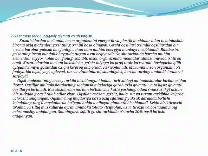 Go’sht maxsulotlari biotexnologik qayta ishlash va saqlash 4