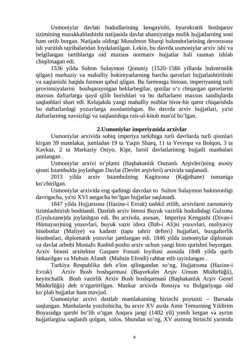 Usmoniylar imperiyasi arxivlari (o‘rta asrlarda) 4