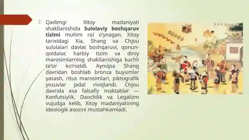 Qadimgi Xitoyning madaniyati, san’ati, arxitekturasi va dini 4