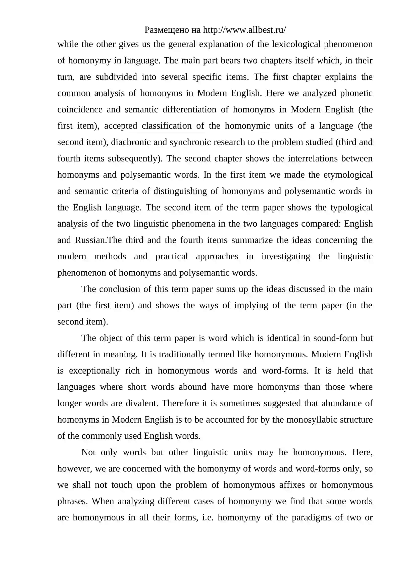 Homonyms and their role in the language 4