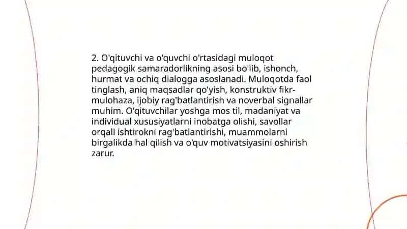 Pedagogik faoliyatda muloqot 4