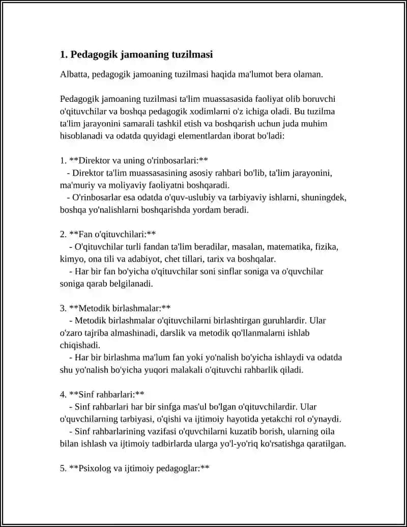 Pedagogik jamoaning tuzilmasi 4