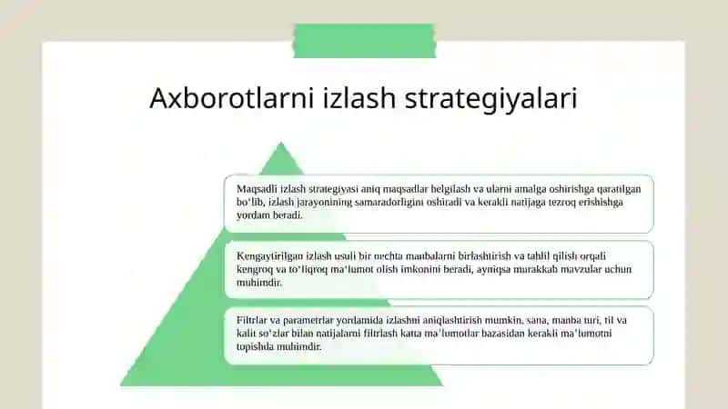 Axborotlarni izlash va elektron vositalarda yigʻish kompetensiyasi 4