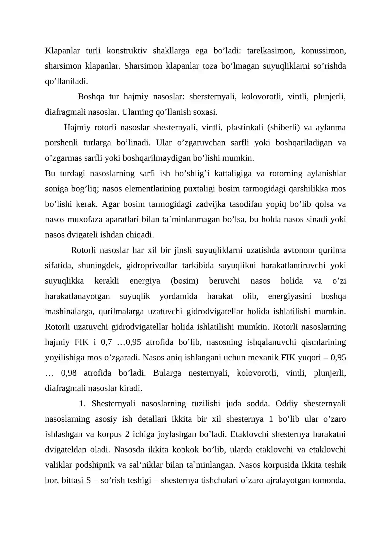 Turli rusumdagi nasoslarni tajribada sinash 4