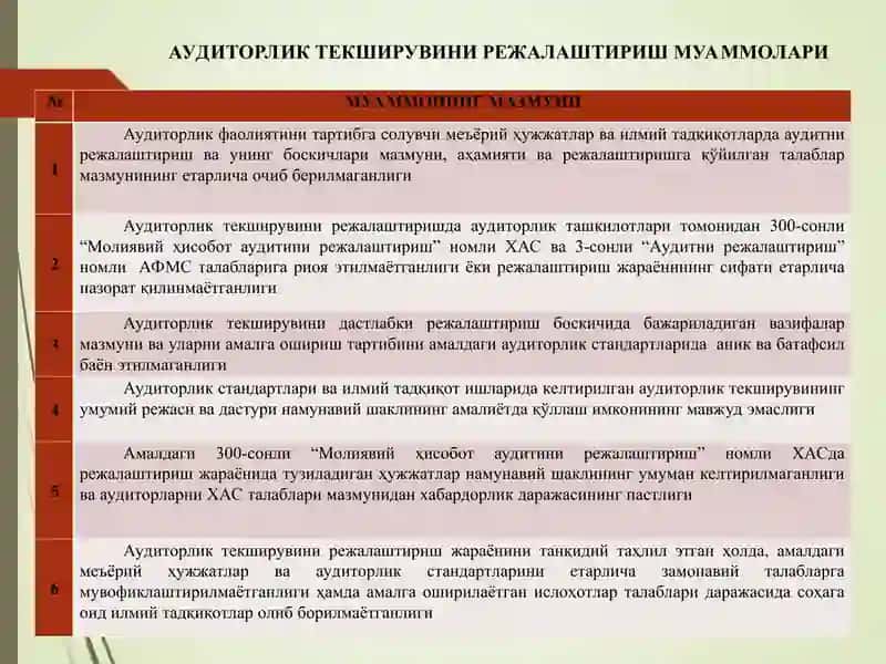 Аудиторлик текширувини режалаштириш 4