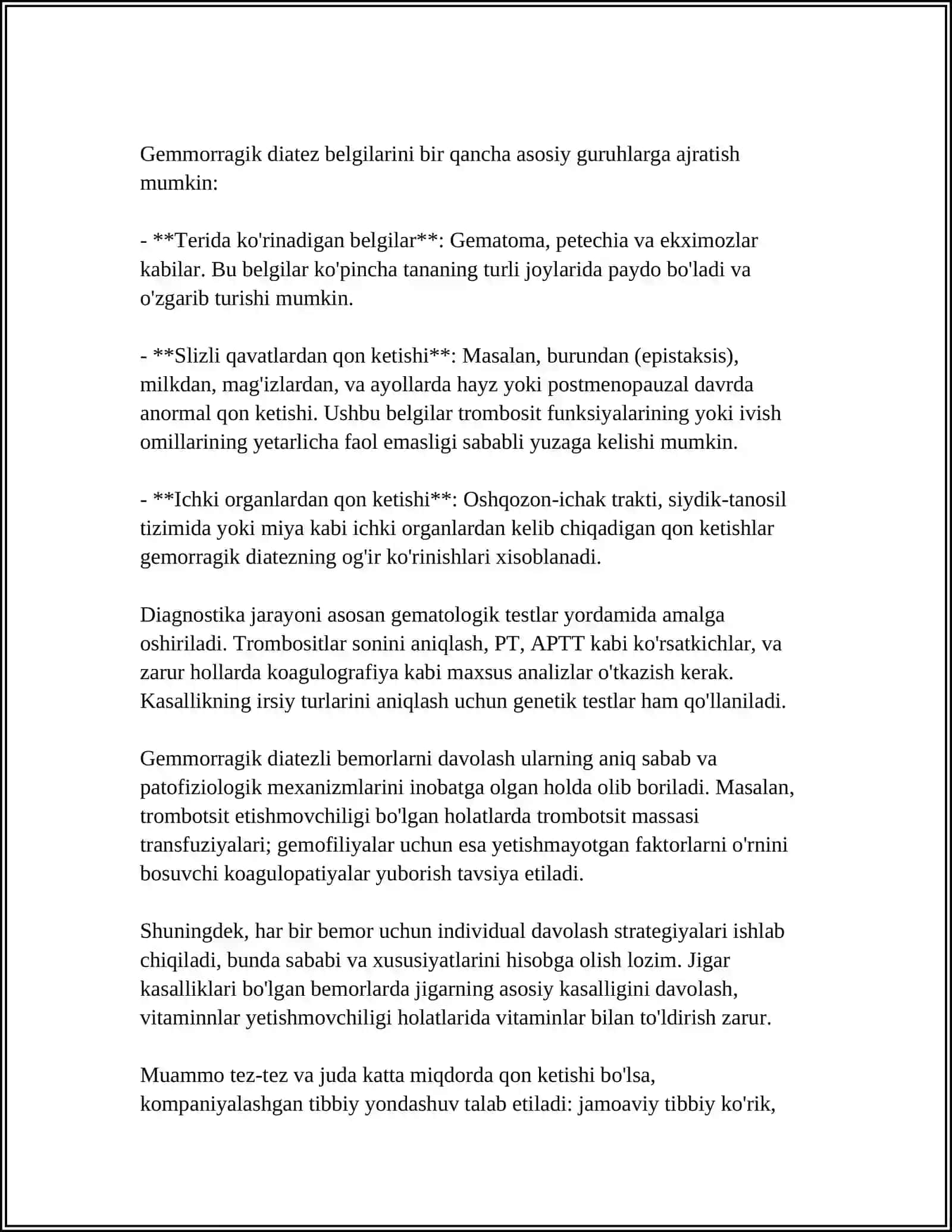 GEMMORAGIK DIATEZLARNING KO'RINISHLARI 4