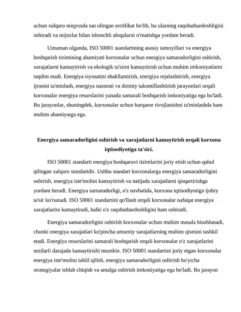 ISO 50001 standartini korxonada qo'lash afzalligi 4