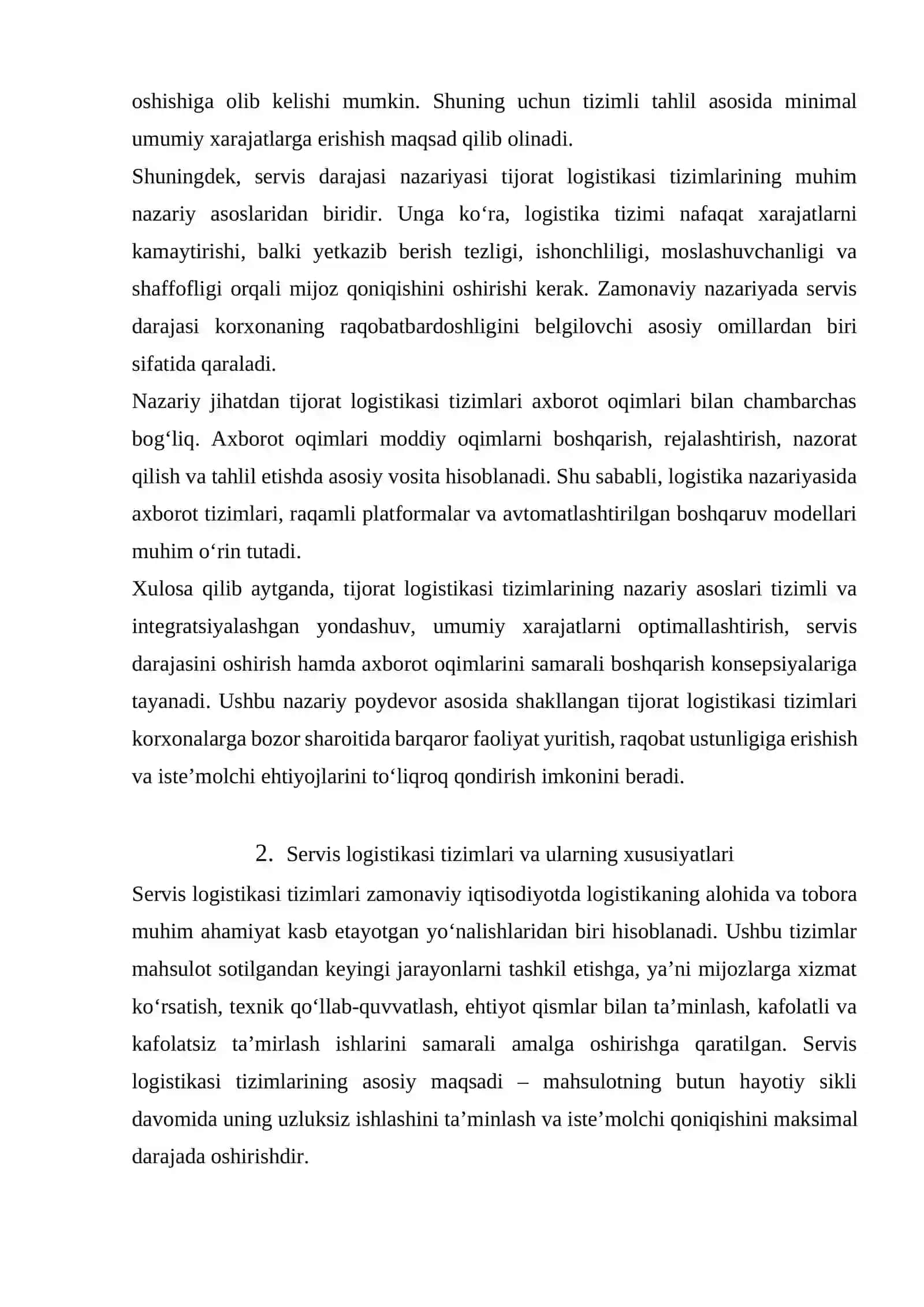 TIJORAT VA SERVIS LOGISTIKASI TIZIMLARI 4