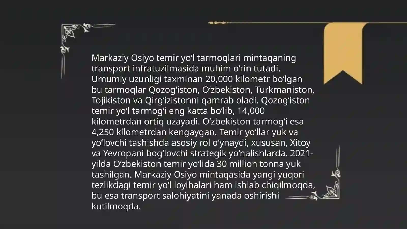 Markaziyo Osiyo transporti 4