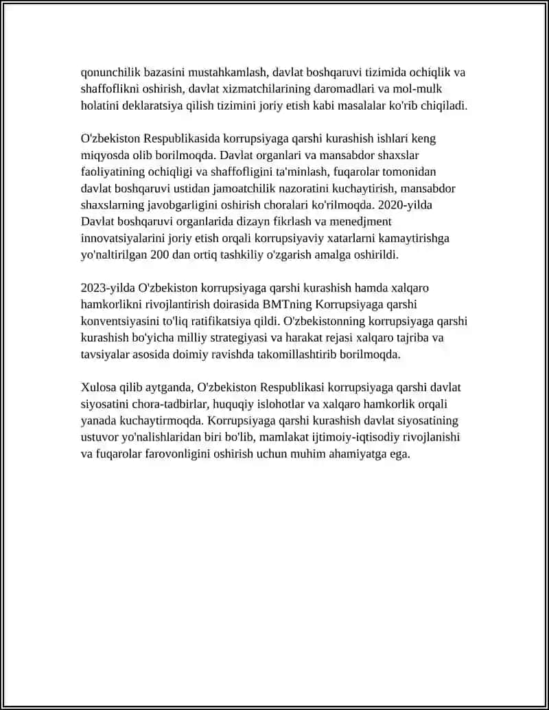 O'ZBEKISTONNING KORRUPTSIYAGA QARSHI KURASH SIYOSATI 4