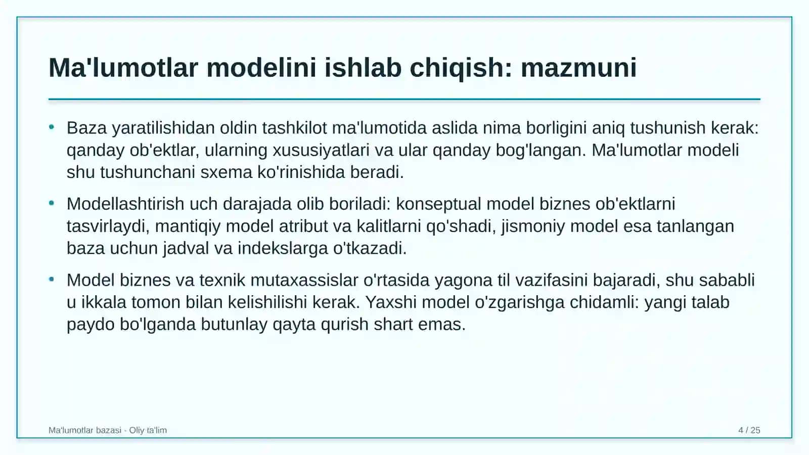 yo'l qurilishida ma'lumotlar modelini ishlab chiqish 4520 4