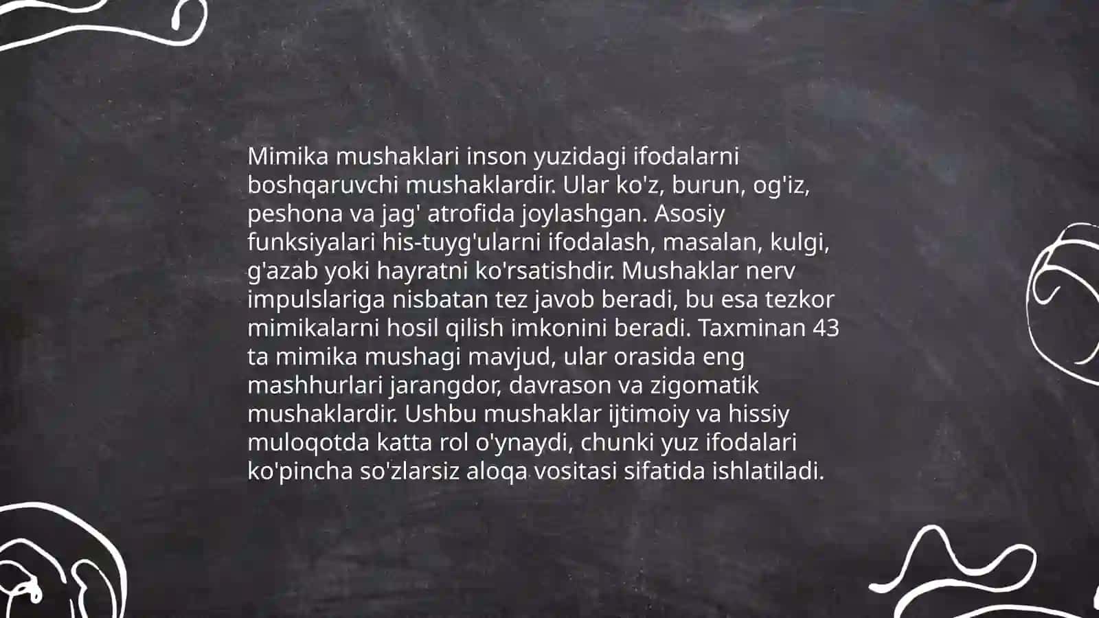 Mimika mushaklari,va ularning xususiyati 4