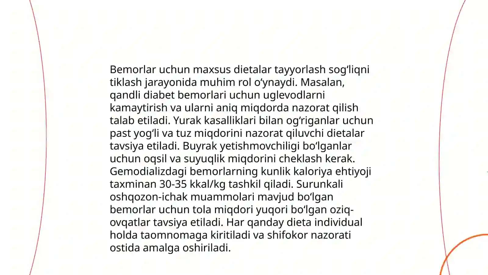 Bemorlarning ovqatlarini tashkil qilish va sifatini nazorat qilish 4