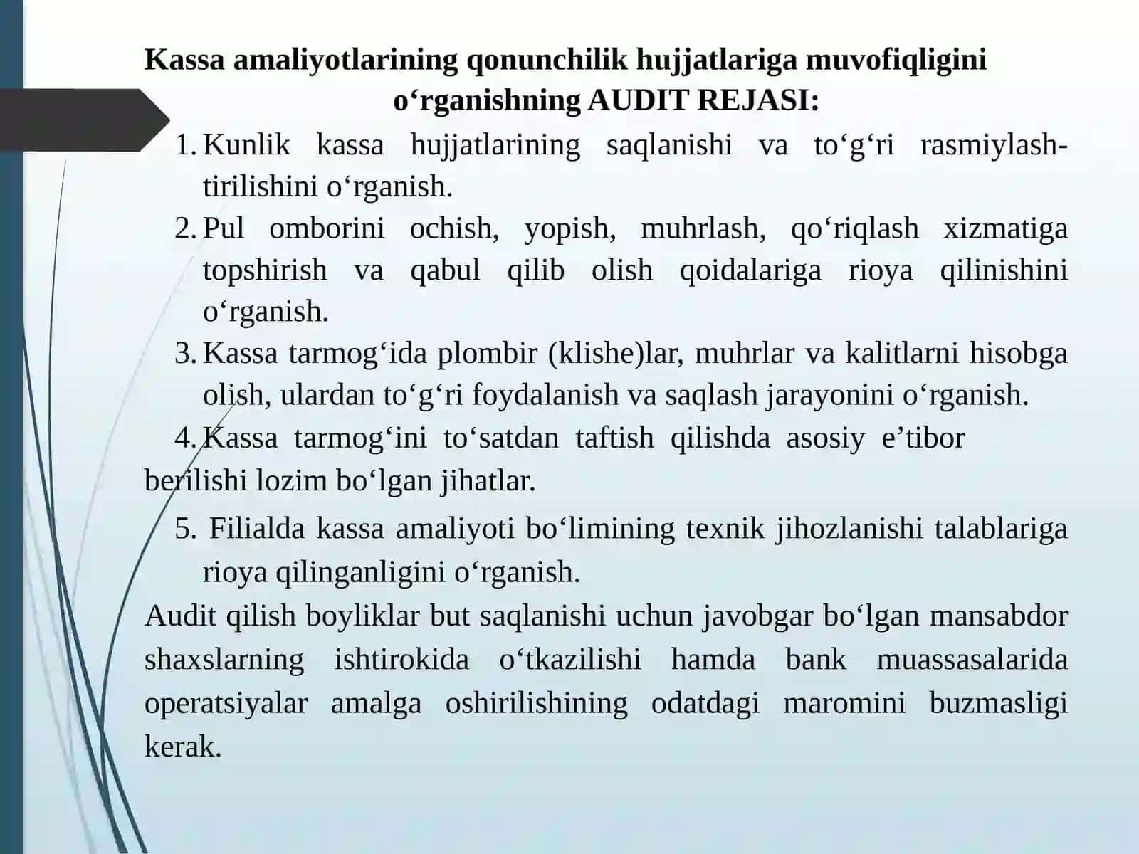 Kassa operatsiyalari auditi 4