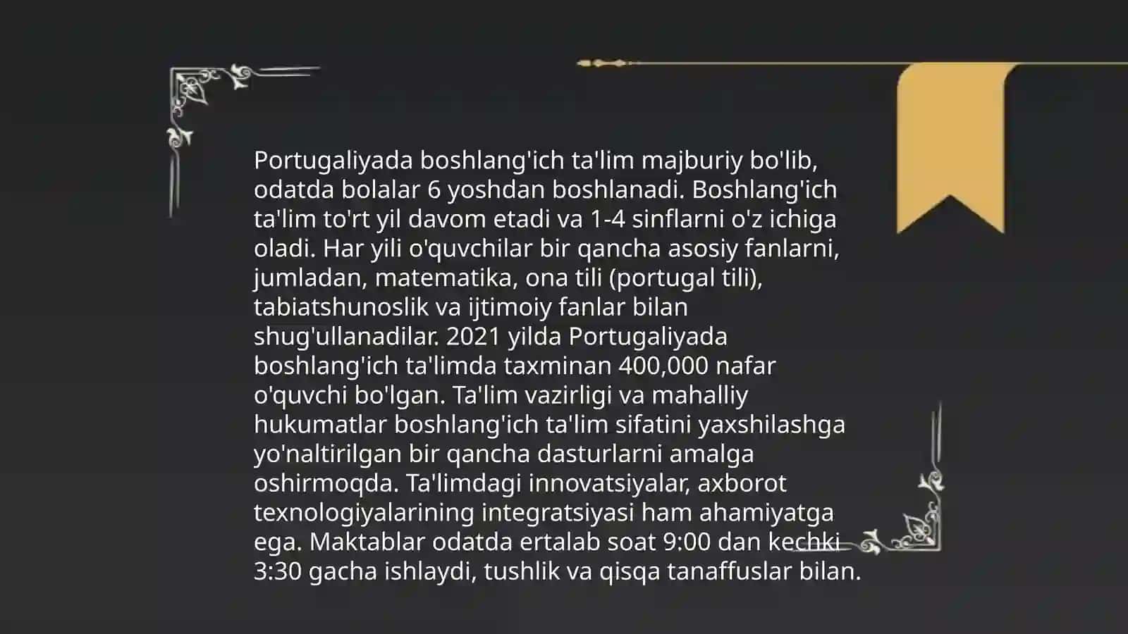 Portugaliya davlati ta'limi va tarbiyasi 4