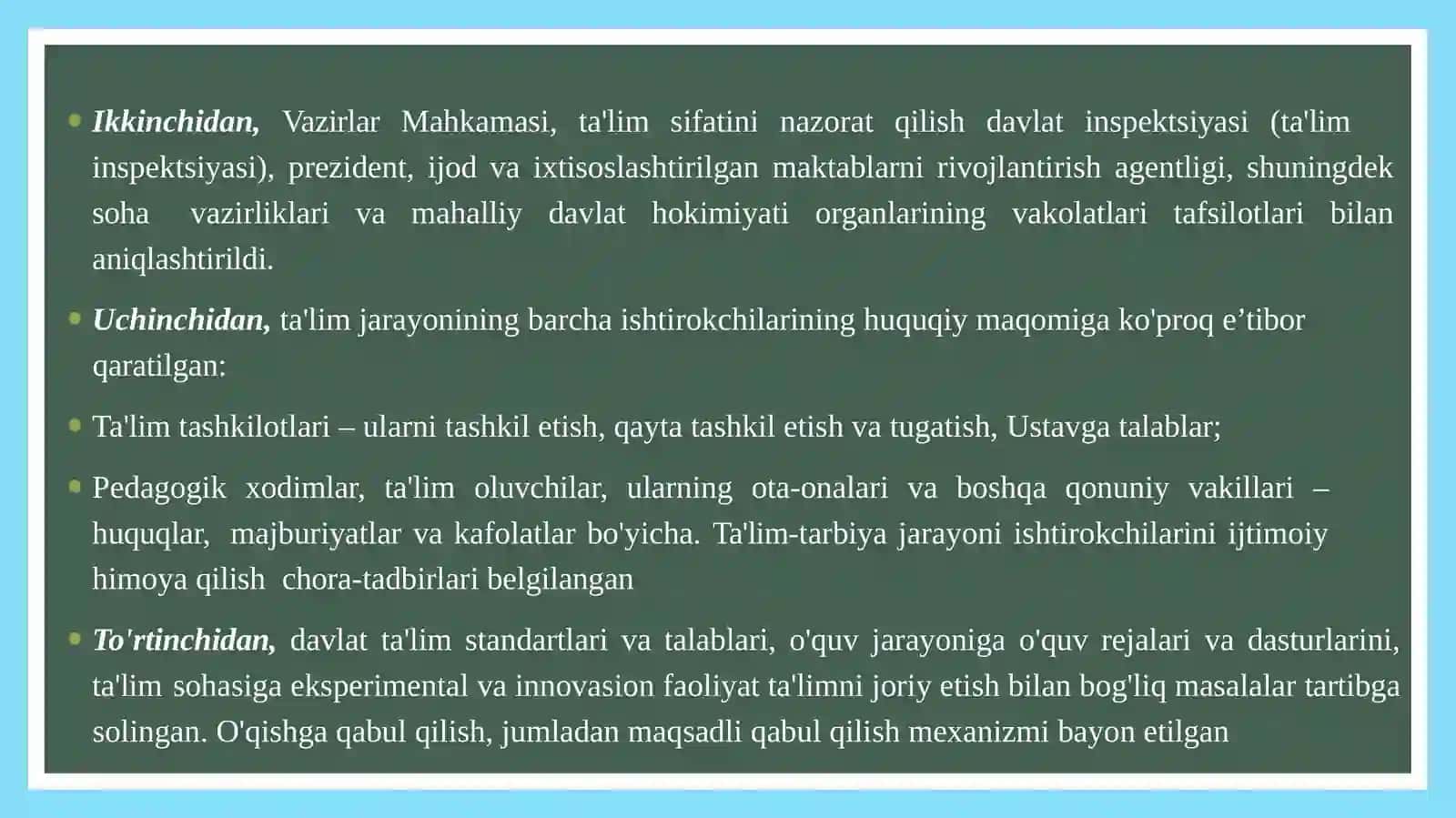 O’zbekistonda ta‘lim islohotlari va Pedagogika fani.. 4