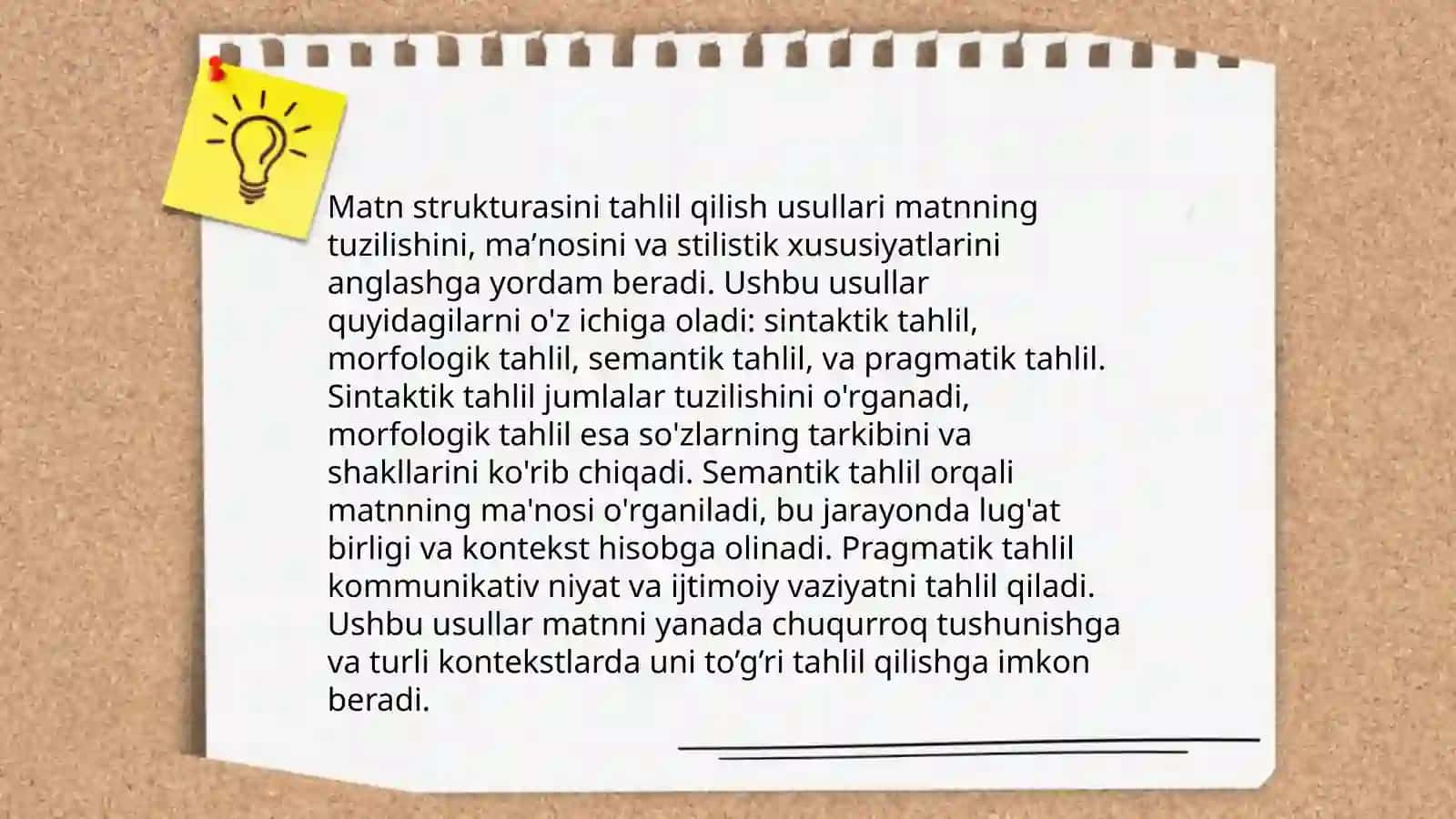 Yozish malakasi boʻyicha til materiallarini tahlil qilish 4