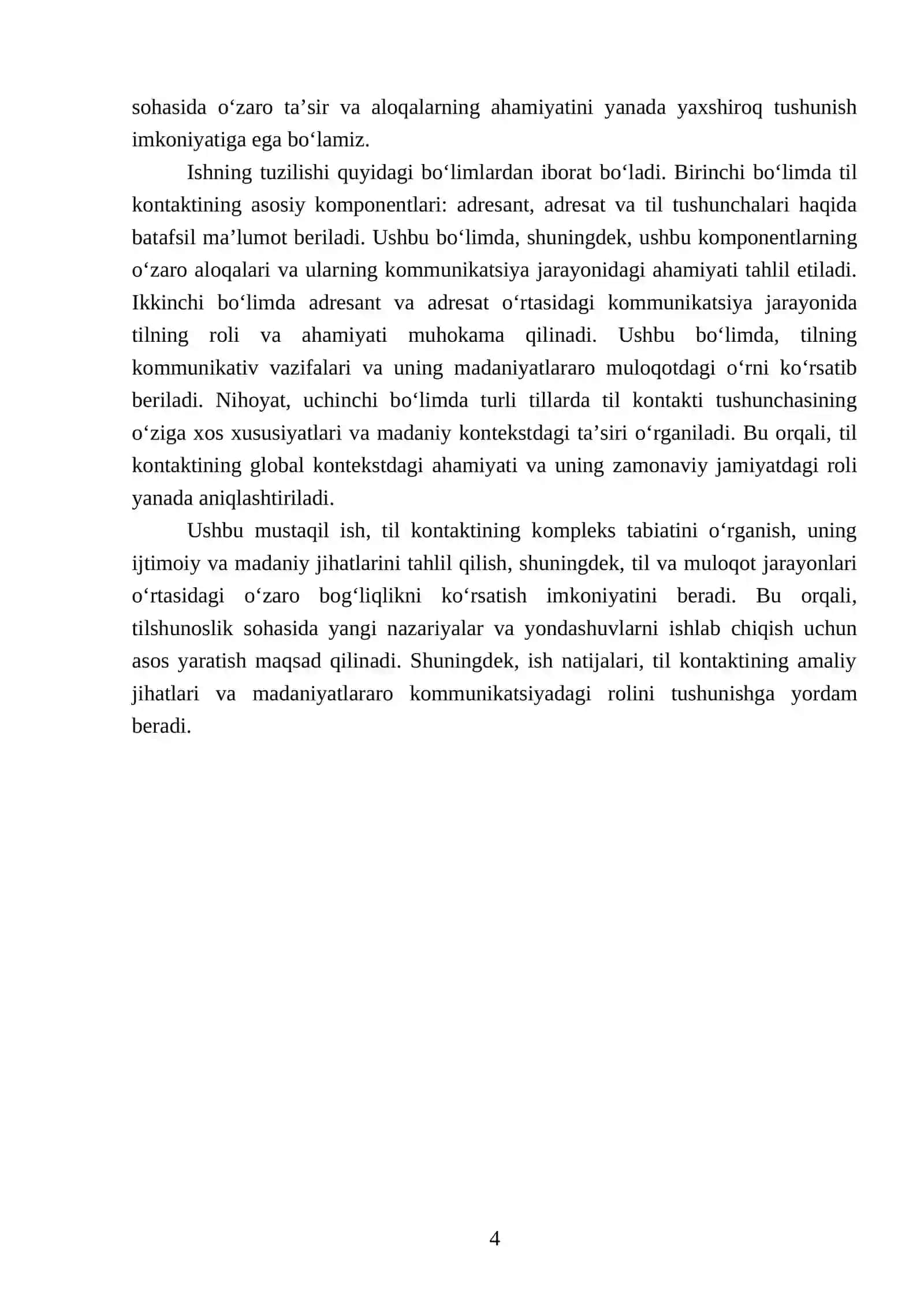 Til kontakti tushunchasining komponentlari:adresant,adresat,til 4