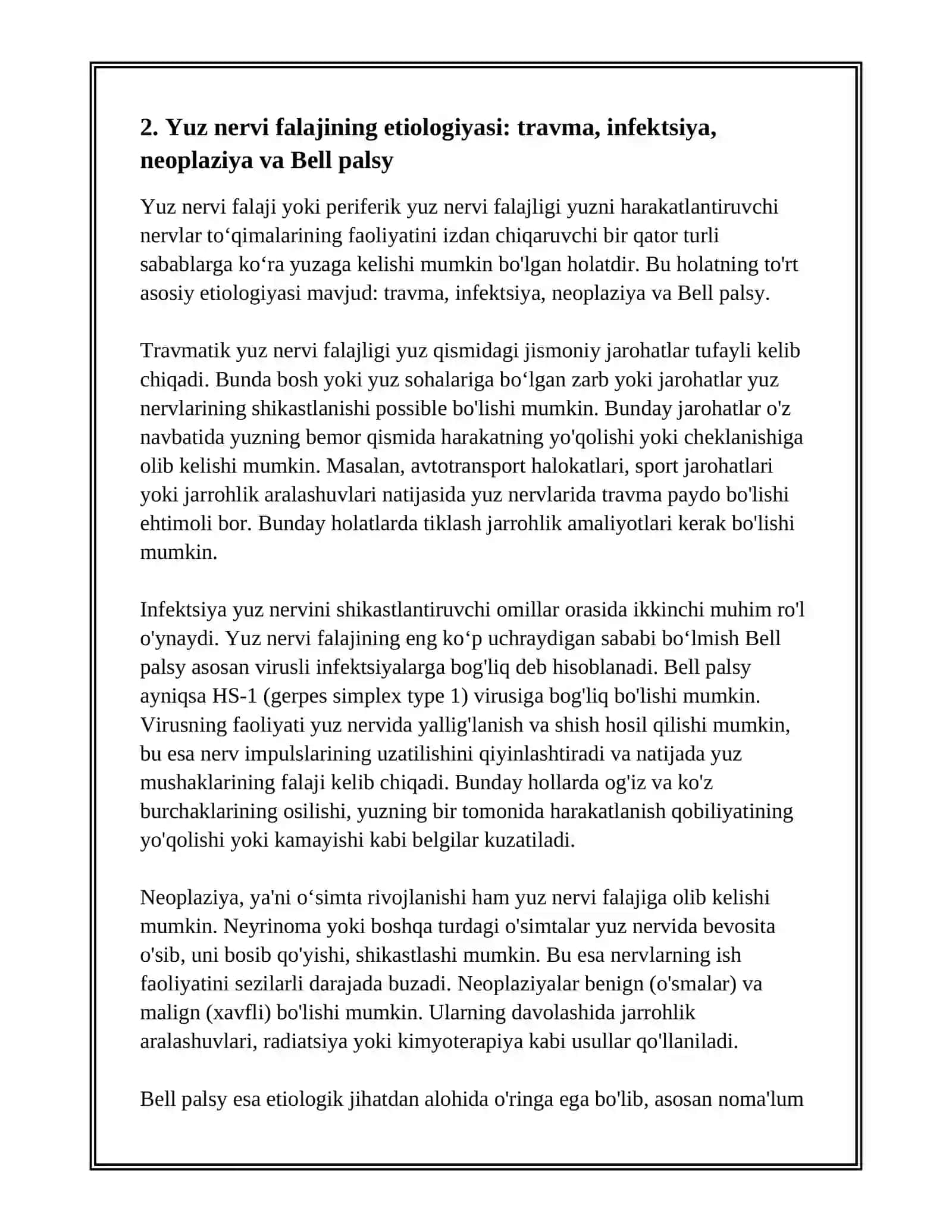 YUZ NERVIDA TIKLASH OPERATSIYALARI VA YUZDAGI PLASTIK OPERATSIYALAR 4