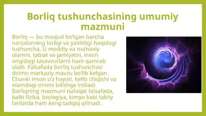 FALSAFA VA TABIIY ILMIY FANLARDA BORLIQNING MOHIYATIGA OID KONSEPSIYALAR 4