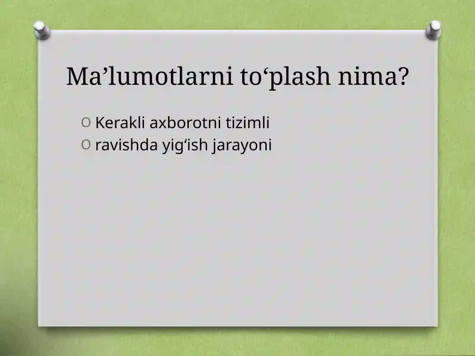 Ma’lumotlarni to‘plash shaklini tuzish 4