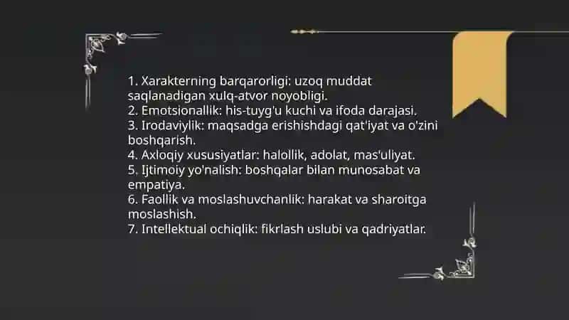 Xarakter haqida tushuncha 4