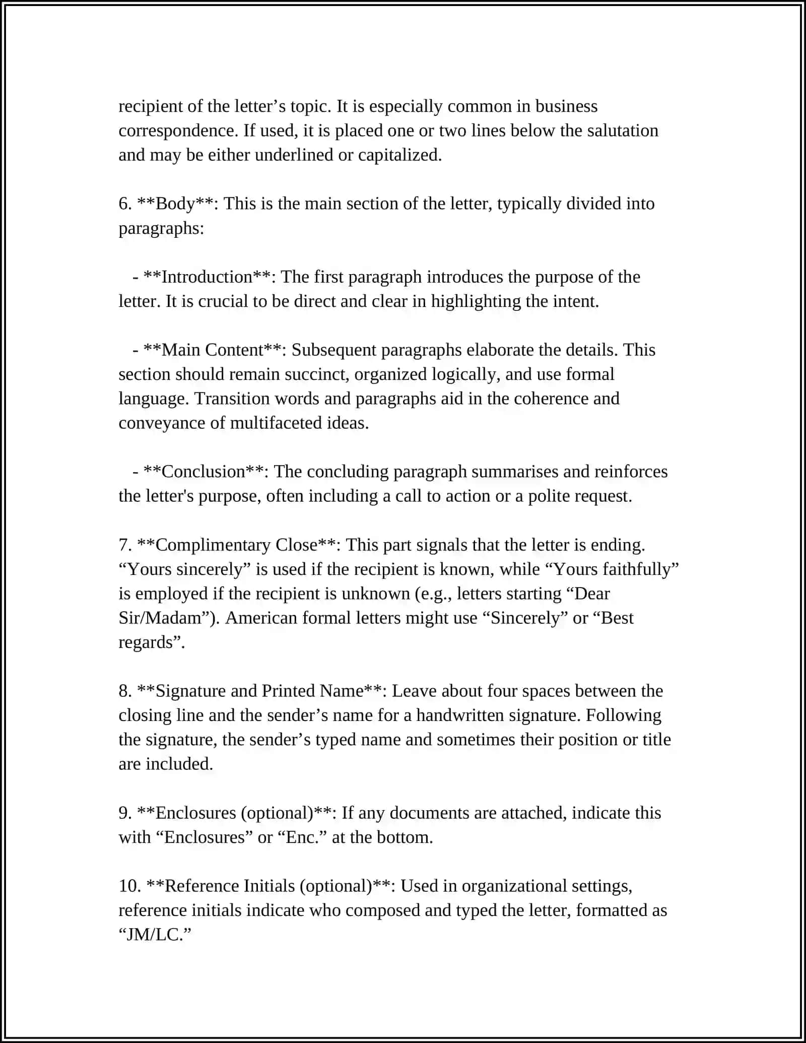 FORMAL LETTER STRUCTURE 4