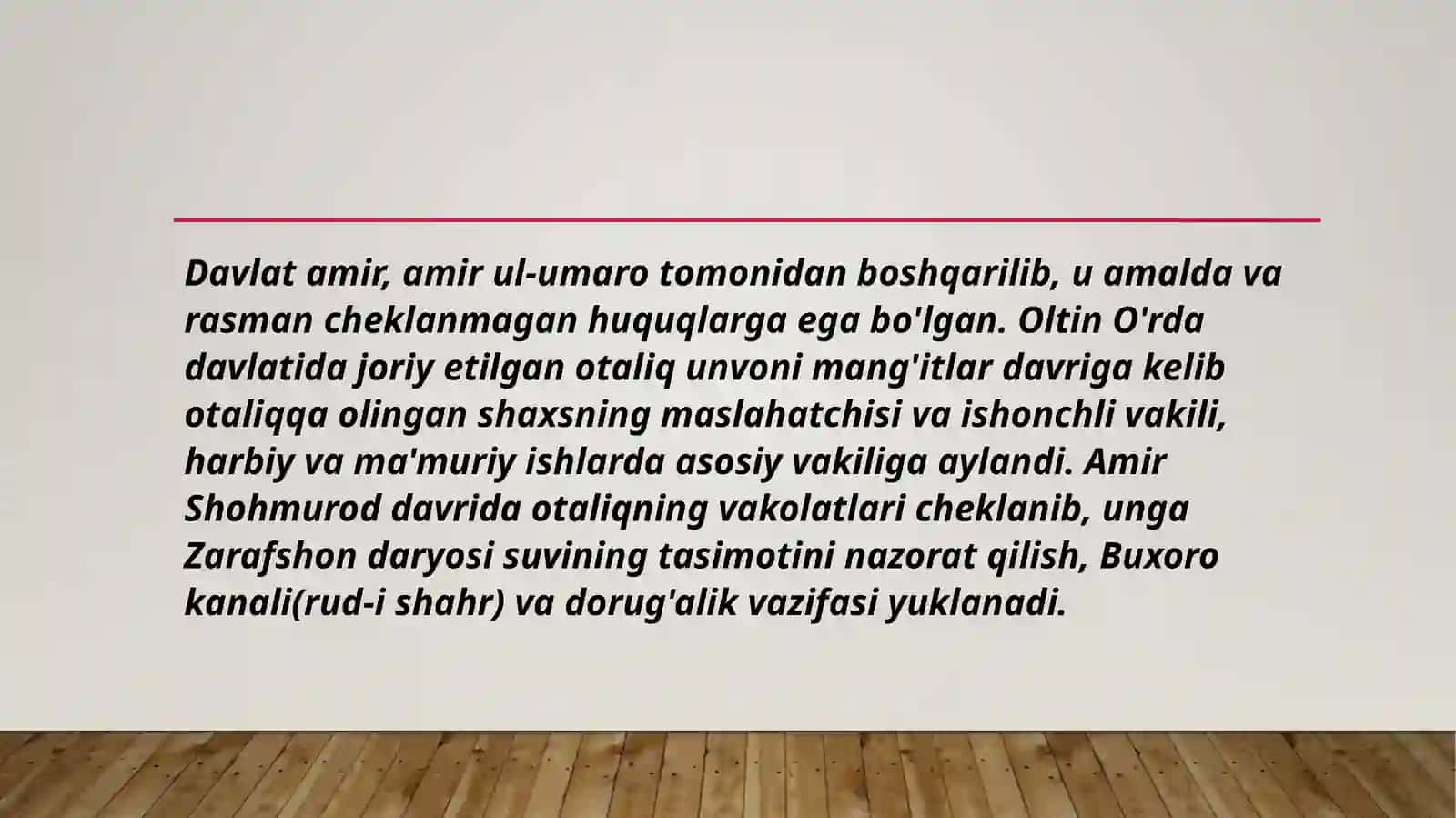 Buxoro amirligida mansablar 4