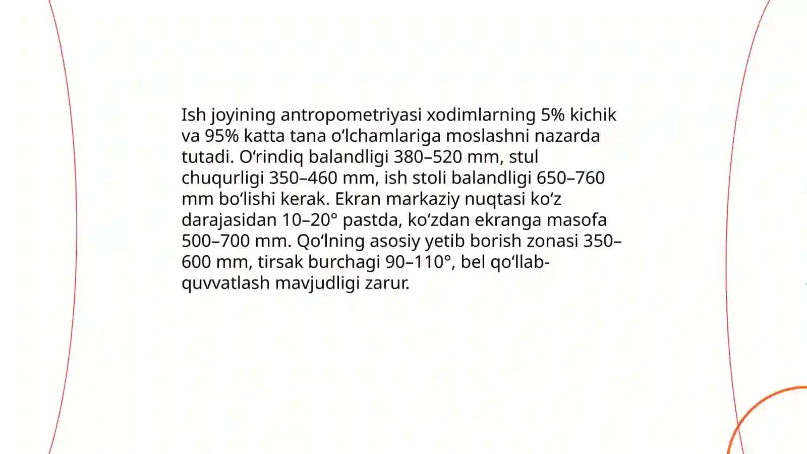 FAOLIYAT VA XAVFSIZLIGINI TA'MINLASHNING ERGONOMIK VA PSIXOLOGIK ASOSLARI 4