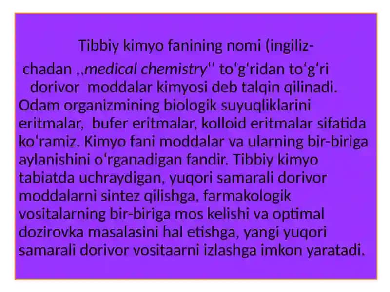 Tibbiykimyo 4