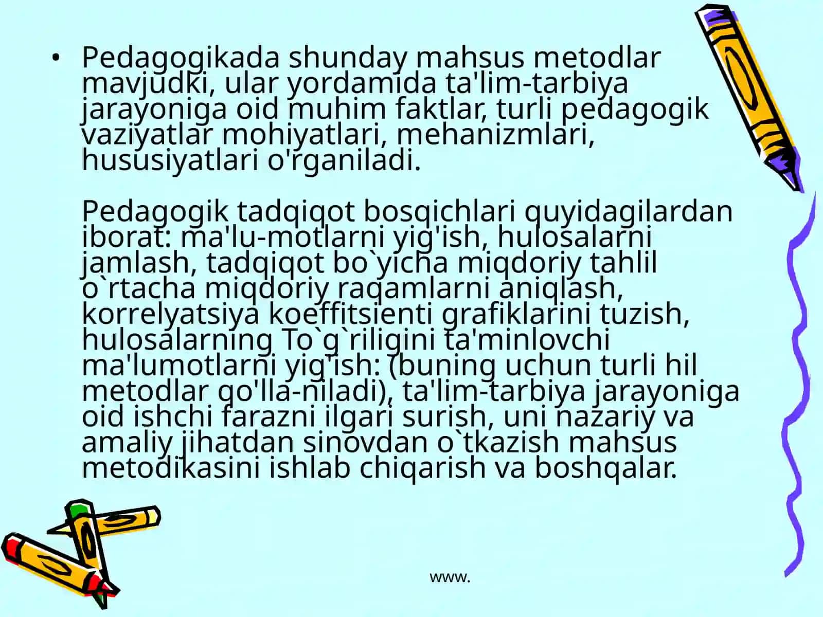 Pedagogika fanining tadqiqod metodlar 4