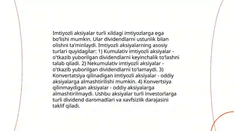 Imtiyozli aksiyalarni baholash 4