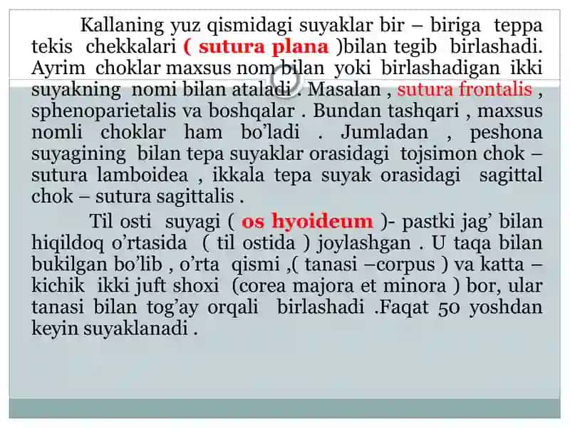 Kalla suyaklarining Harakatchan Va Harakatsiz Birikishlari 4