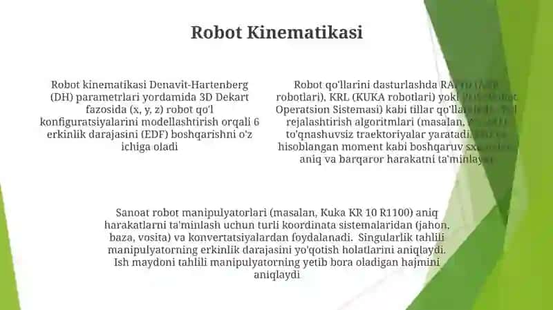 Robototexnik monipulyatorni dasturlash 4