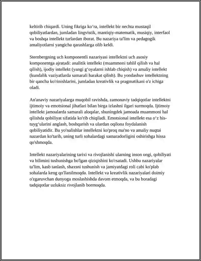 INTELLEKT VA KREATIVLIK NAZARIYALARI 4