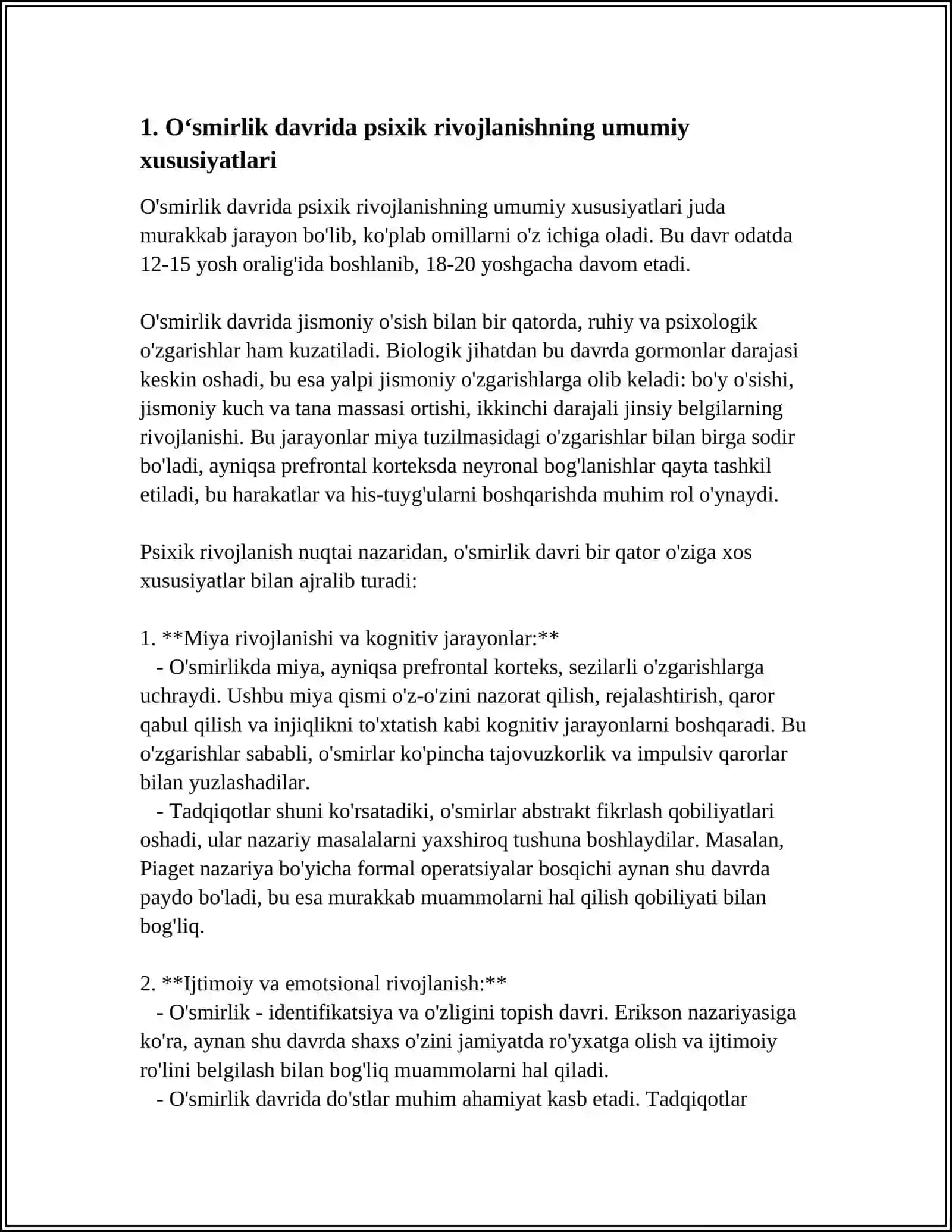 O‘SMIRLIK DAVRIDA PSIXIK RIVOJLANISH XUSUSIYATLARI 4