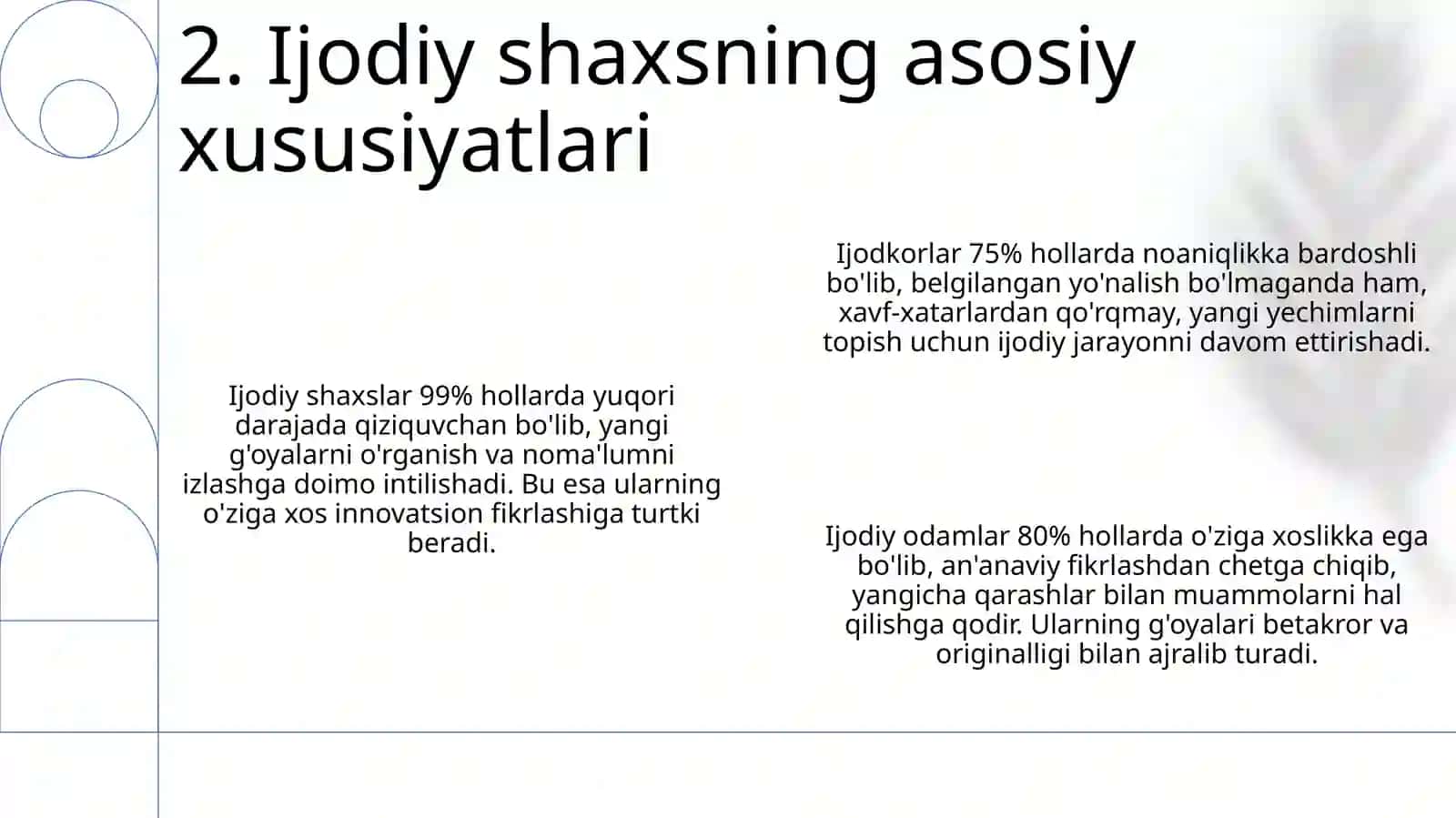 Tasvirlash. Kreativ shaxs tavsifi 4