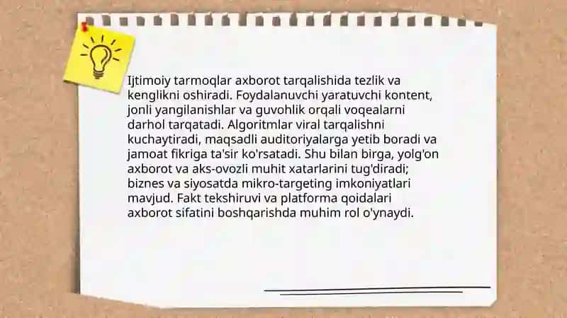 Media maydon va Internet imkoniyatlari 4