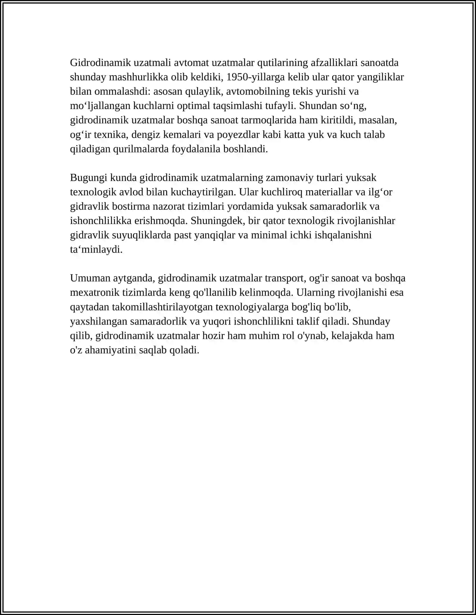 Gidrodinamik uzatmalar 4