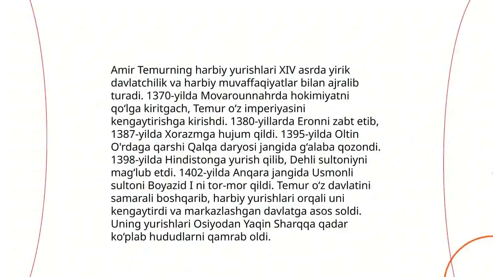 Amir Temur davlati hududi va chegaralari 4